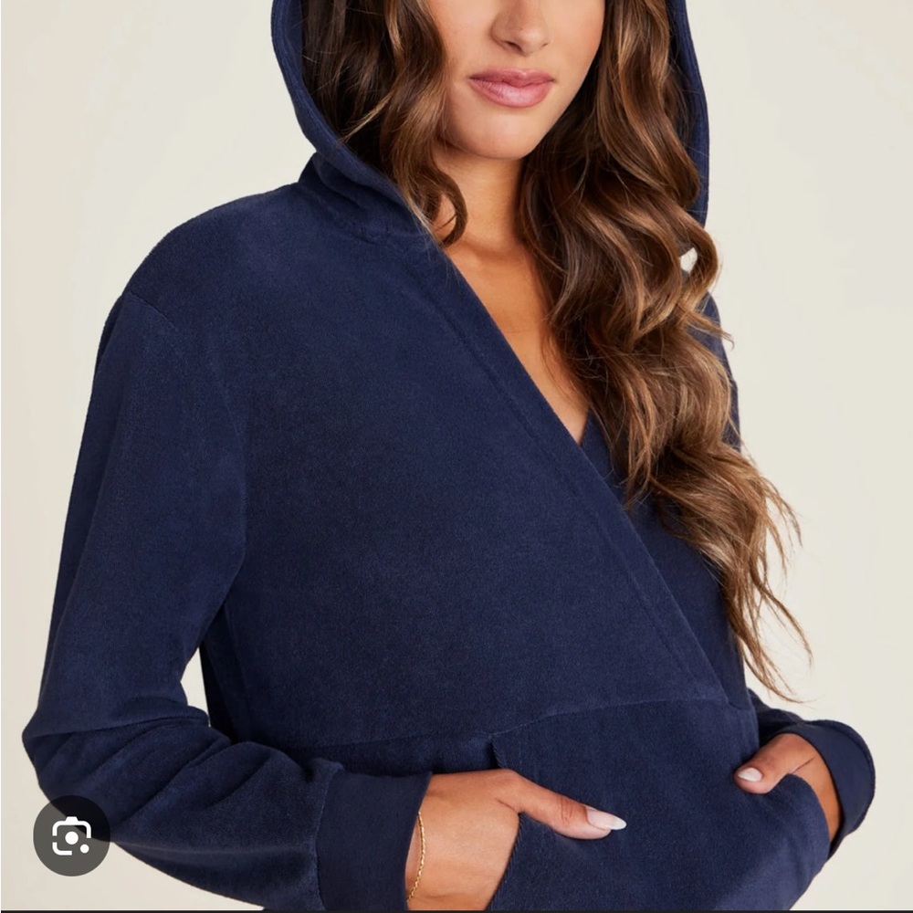 NWT Barefoot Dreams French terry Navy Hoodie